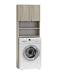 ADGO Pola Schrank für eine Waschmaschine, Schrank für EIN Badezimmer, Toilettenregal, Waschmaschinenüberbau, Badezimmerschrank, Waschmaschinenschrank, Überbau Badschrank Hochschrank (Sonoma Eiche)