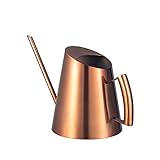IMEEA 50oz/1500ml Edelstahl Gießkanne mit Langer Auslauf Moderner Gießkanne Für Pflanzen Zimmerpflanze(Kupferfarbe)