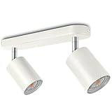 LED Spotbalken 2-flammig weiß dreh- und schwenkbar - Spotserie 2er - schlichte Deckenleuchte inkl. 2 x LED GU10 warmweiß 230V