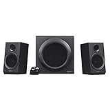 Logitech Z333 2,1 Lautsprecher-System mit Subwoofer, Satter Bass, 80 Watt Spitzenleistung, 3,5 mm und Cinch-Eingänge, Multi Device, Steuergerät, EU Stecker, PC/PS4/Xbox/TV/Smartphone/Tablet - Schw