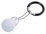 TROIKA Bag Light Glühbirne TASCHENLICHT - TOR22/SI - Handtaschenlicht - LED Taschenlampe (weißes Licht) - Schlüsselanhänger - EIN-/Ausschalten durch Ziehen an Lampe - Karabiner - TROIKA-Orig