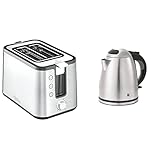 Krups KH442D Control Line Premium Toaster | Edelstahl | 2 kurze Schlitze für 2 Scheiben | Silber/ Schwarz & WMF Stelio Wasserkocher Edelstahl 1,2l, elektrischer Wasserkocher mit Kalk-W