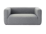 CAIRO Designer Sofa Baltimore grau - 2 Sitzer Couch klein für Wohnzimmer, Zweisitzer mit Armlehnen, Sofagarnitur Couchgarnitur, BxHxT 158x65x78