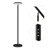 Leselampe LED Stehlampe Dimmbar, 20W Schwarz Tageslichtlampe Standleuchte Modern für Büro, Wohnzimmer, Schlafzimmer (9.8 x 69.9 in)