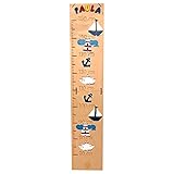 Messleiste Kinder Name Meßleiste Maßstab Messlatte Meßlatte Holz Schriftzug Buchstaben Personalisiert Gravur Handarbeit Geschenk Kinderzimmer (Bis 150cm, 1 Kind (Skala links), Leuchtturm)