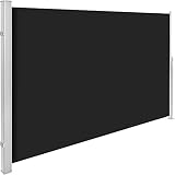 TecTake Seitenmarkise Sonnenschutz Sichtschutz Windschutz | Gehäuse und Standpfosten komplett aus Aluminium | - Diverse Farben und Größen - (Schwarz | 200x300cm | Nr. 401531)