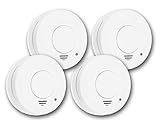 Smartwares Rauchmelder 4er Set mit Magnetbefestigung, 85dB Sirene für Sicheren F