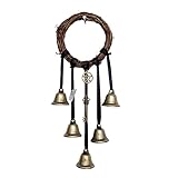 Witch Bells Schutz Türknauf Aufhänger, Windspiel Rattan Weben Seil Ring Vintage Mysteriöse Dekoration Für Tür Fenster Balk