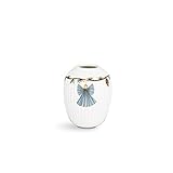 Kähler, Designer Vase aus Porzellan in Weiß mit Dekoration, 10,5
