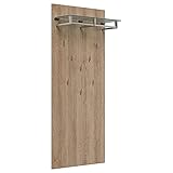 Lomadox Garderobe mit Hutablage Eiche Nachb. mit Kleiderhaken B/H/T: 70x160x26,6