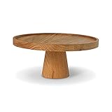 Natuhr Etagere Kuchenplatte - Stand - Servierplatte Obstkorb Tortenplatte Serviergeschirr Eiche Massivholz (21 cm Durchmesser)