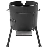 Ø40 Utschag Uchag Campingofen Feuerstelle Garten Terrasse Kazan Feuer-Ofen Kessel Schwenktopf BBQ Grillen Campen Zelten Außenküche Feldküche Eintopfofen Kohle Holz Gulaschk