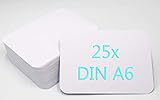 25er Pack DIN A6 Postkarten Karteikarten Set Blanko zum Selbstgestalten mit runden Eck