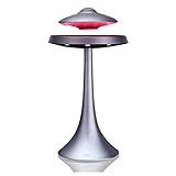 FGVDJ Wireless Magnetic Levitating-Lautsprecher, magnetische UFO-LED-Lampe, Bluetooth-Lautsprecher, mit 5W-Stereo-Sound-Wireless-Ladung 360 ° Rotation, Grau, für Z