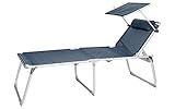 BERGER Aluminium Sonnenliege XL mit Dach 5-Fach verstellbar Campingliege Sonnenliege Lieg