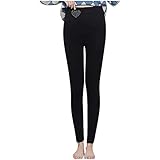 yiouyisheng Glänzend Strass Leggings Damen Herbst Winter Plüsch Thermoleggings Hohe Taille Warme Stretch Fleece Hosen Fleece Leggings Thermohose Strumpfhose Warm Fleece Panty