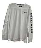 Hollister California CA. Logoapplikation, besticktes Oberteil, weiß, rot, marineblau, Größe S/S