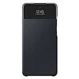 Samsung S View Wallet Smartphone Cover EF-EA525 für Galaxy A52 | A52 5G, Handy-Hülle, stoßfest, Schutz Case, integriertes Sichtfenster, Schw