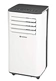 HANTECH lokales mobiles Klimagerät mit max Kühlleistung 2,6 KW - 9000 BTU - Klima Klimaanlage Wohnung Büro - Geeignet für Räume bis 62,4 m³ inkl. Abluftschlauch und Fernbedienung