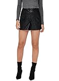 ONLY Womens Onlsandy Faux Leather OTW Shorts, Black, M