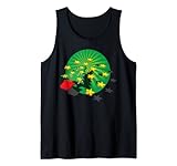 Weihnachtsbaum im Retro-Stil, Würfelform, Grün Tank Top