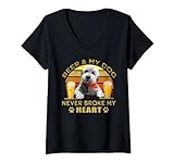 Damen Beer & Old English Sheepdog Dog Never Broke My Heart T-Shirt mit V