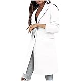 Jacke Damen Elegant Windjacke Damen Long Blazer Damen Wollmantel übergangsjacke Slim Fit Einfarbiger Mantel Einreiher Dicke Wintermantel Damen Baumwoll Jacke Winddichte Jacke Winter Jacket D