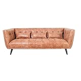Clubsofa Woodbrook 3-Sitzer Hellbraun-Honey Echtleder Loungesofa Ledersofa Ledercouch S