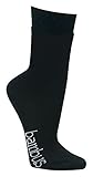 Wowerat 12 Paar superweiche Bambus Socken für Sie und Ihn - Optimaler Tragekomfort - Kein drückendes Gummi - (Schwarz, 35-38)