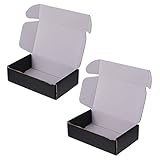 STOBOK Wellpappe Versandkarton Faltkarton Papier Versandschachtel DIY Falten Schwarz 18X11X5CM 10PCS Multifunktionale Bücher Schmuck Mailer Geschenkboxen Verpackungsschachteln Versandzubehö