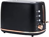 HHORB Toaster Edelstahl Elektrischer Toaster Haushalt Automatischer Brotbackautomat Frühstücksmaschine Toast Sandwich Grill Ofen 2 Scheib