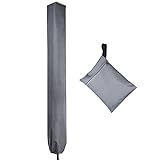 PATIO PLUS Schutzhülle für Wäschespinne, Wasserdicht Schutzhülle für Ampelschirme mit hochdichter Oxford PVC-Beschichtung mit Reißverschluss 600D, Grau 16x16x180