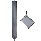 PATIO PLUS Schutzhülle für Wäschespinne, Wasserdicht Schutzhülle für Ampelschirme mit hochdichter Oxford PVC-Beschichtung mit Reißverschluss 600D, Grau 16x16x180