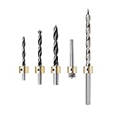 TYFZ Bohrer Tri-Point-Holzbearbeitungsbohrer-Bohrer mit Bohrer-Buchse Runde Schaftholz Helze Holzbearbeitungsbohrer-Schraubloch-Säge-Schritt-Bohrung stark und robust (Color : 15mm Set)