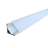 20x1m LED Profil,45 grad Aluminium Profil für LED-Streifen/Leisten mit Weiß Milchige Abdeckung,Endkappen,und Montagek