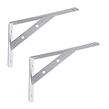 H.yna Regalhalterung Schwer Ausführung Dreieck Regalhalterungen 90 ° Wand Metall Winkel Regal, für DIY, Platz sparen, für Wohnzimmer, Bücherregal, Kommode (2 Stück, Weiß/Schwarz)