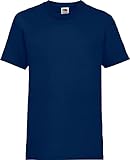 Shirtinstyle Kinder-Shirt Basic Uni Fruit of The Loom, Farbe Blau, Größe 128