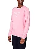 Tommy Jeans Damen TJW Regular Essential Logo Pullover, Rosa/Gänseblümchendesign, S