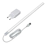 STBTECH LED Unterbauleuchte Küche Schrankleuchten mit Berührungsloser Sensor, Lichtleiste 43cm in KaltesWeiß 6000K, Ultra Dünn led leiste mit USB Anschluss für Theke Schrank arbeitsplatte kü