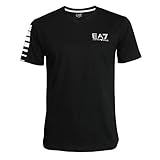 Emporio Armani Herren-T-Shirt EA7, kurzärmelig, V-Ausschnitt, 3YPTB8 PJ02Z, Schwarz , L