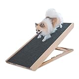 PetRamp® – Höhenverstellbare Hunderampe Sofa und Bett – Katzenrampe faltbar, aus Echtholz, mit Antirutschauflage – Dog Ramp Indoor & O