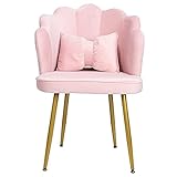 AYNEFY Sessel Samt Rosa Loungesessel mit Armlehne Relaxsessel Fernsehsessel Wohnzimmerstuhl Ohrensessel TV-Sessel Clubsessel Schminkstuhl für Esszimmer Wohn- oder S