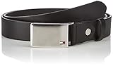 Tommy Hilfiger Herren TH Plaque Belt 3.5 ADJ Gürtel, Schwarz, 105