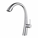 XMH Ausziehbarer Wasserhahn für Küchenspüle,Küchenarmaturen mit 1-Loch-Halterung, Edelstahl 304 gebürstet warm und kalt verdeckt ausziehbarer W
