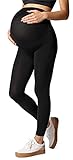 Be Mammy Umstandsleggings BE-1123 (Schwarz, S-M)