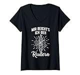 Damen Paddeln Mir Reichts Ich Geh Rudern Ruderboot Kayak Ruderer T-Shirt mit V