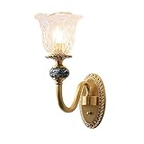 Wandlampe Wandbeleuchtung Wandleuchte Wandleuchte Golden Kupfer Schlafzimmer Nachttischlampe Wohnzimmer Wand Einzelner Kopf Doppelkopf Europäischer R