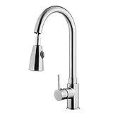 HENGMEI Modern küchenarmatur mit brause ausziehbar 360°Schwenkbereich Einhebel Wasserhahn verstellbarer Sprühkopf (Type C)