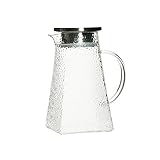 YAZHUANG8 Glaskrug mit Deckel Eistee Tee Pitcher Wasserkanne Heißer kaltes Wasser EIS Tee Wein Kaffee Milch und Saft Getränke Carafe (Size : 1500ML)