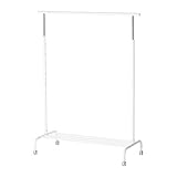 Ikea RIGGA Garderobenständer, weiß, Metall, White, 111 x 51 x 126